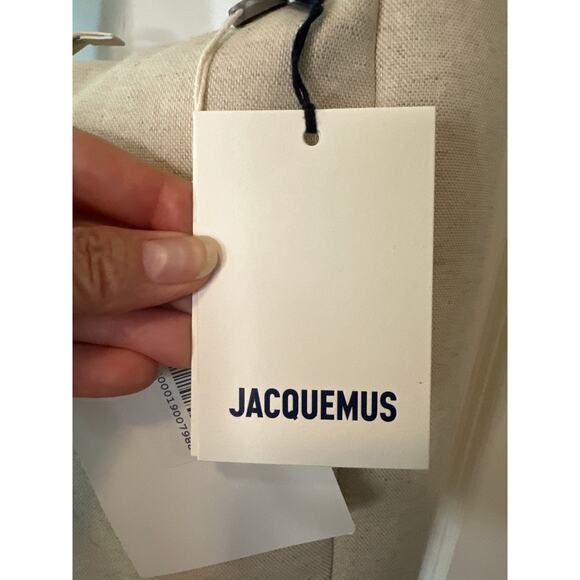 Jacquemus NWT Le Cuscinu Canvas Shoulder Bag Ecru Linen Designer Tote - Picture 7 of 10